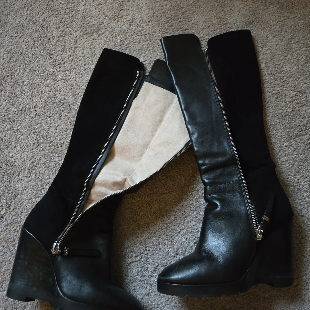 Michael Kors Black ZipUp Black Wedge Heel - Picture 3 of 5